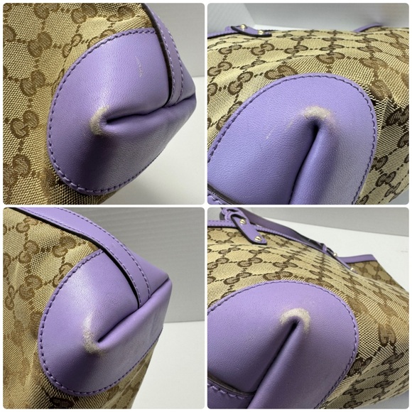 100% Authentic Gucci Monogram Small Craft Tote Lilac with pouch - Picture 5 of 13